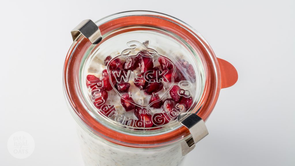 coconut and pomegranate overnight oats